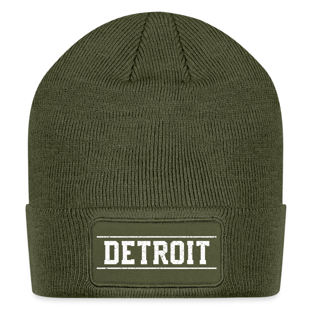 Detroit Patch Beanie - olive