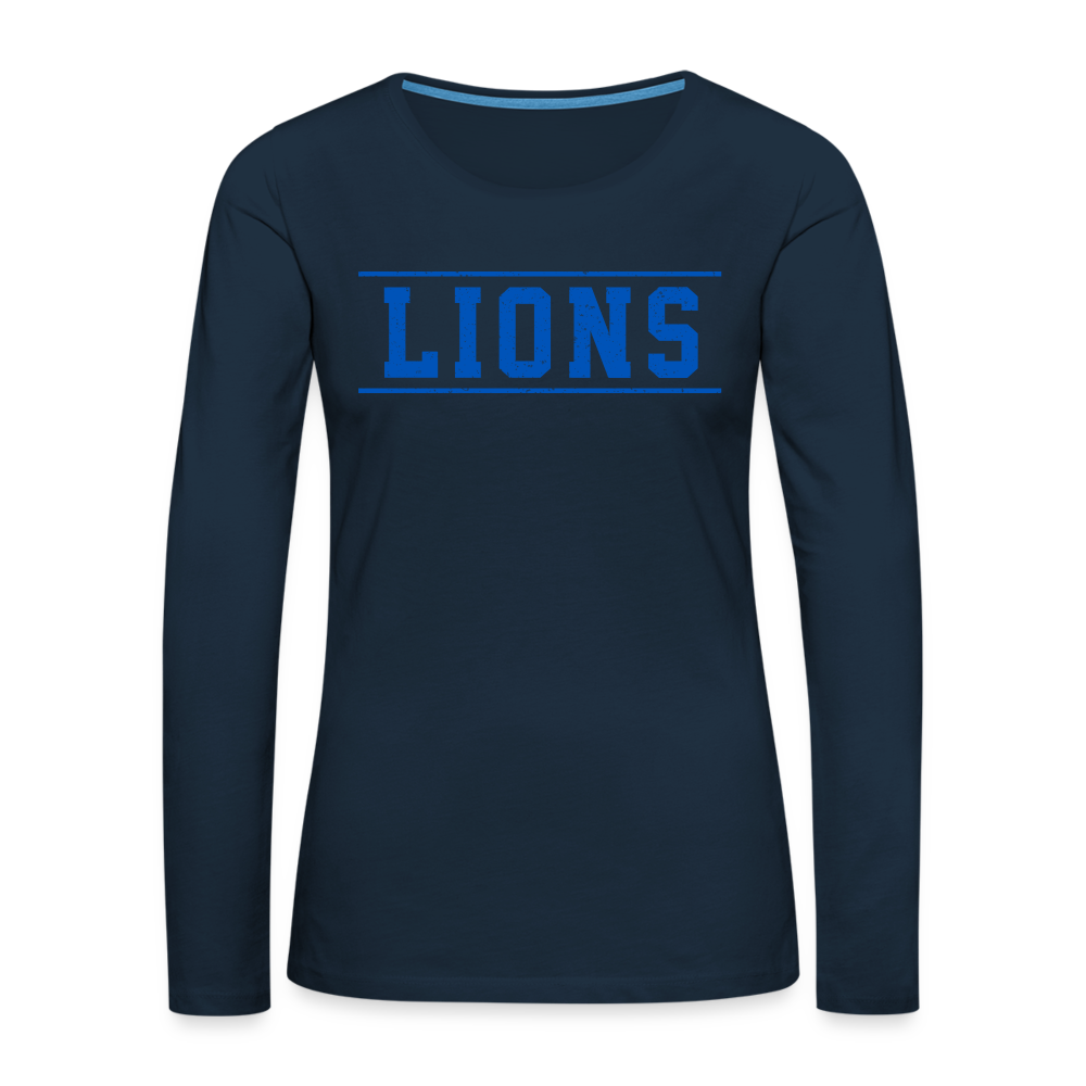 Lions Women's Premium Long Sleeve T-Shirt - deep navy