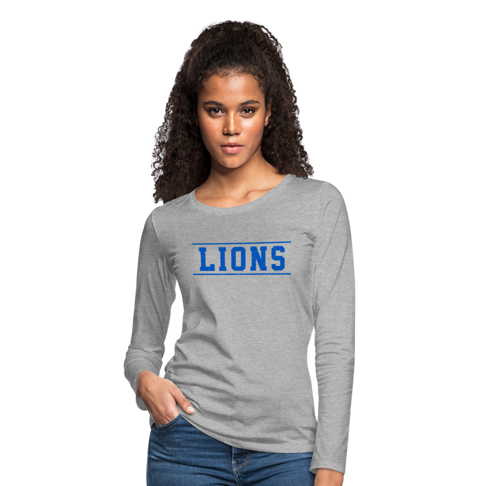 Lions Women's Premium Long Sleeve T-Shirt - heather gray
