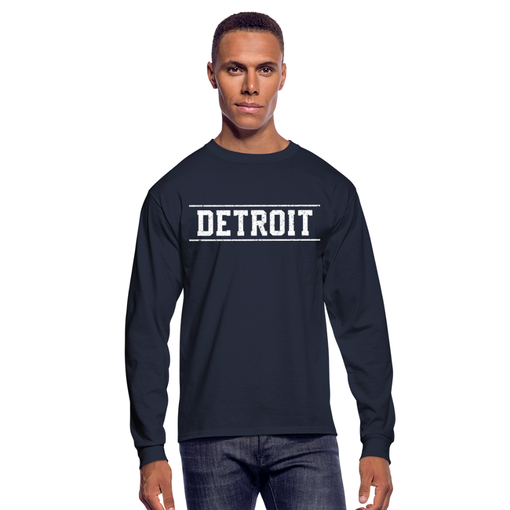 Detroit Men's Long Sleeve T-Shirt - navy