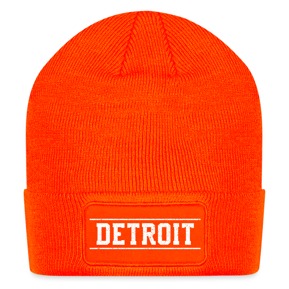 Detroit Patch Beanie - neon orange