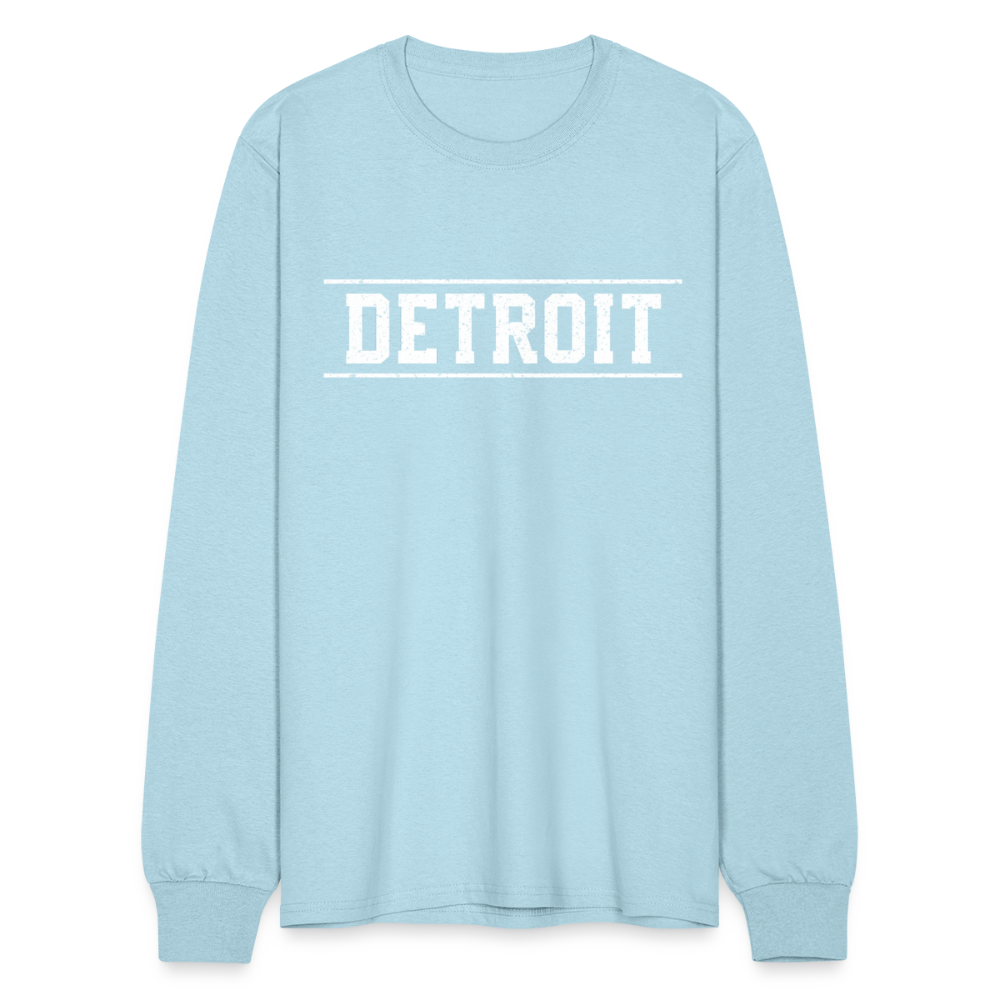 Detroit Men's Long Sleeve T-Shirt - powder blue