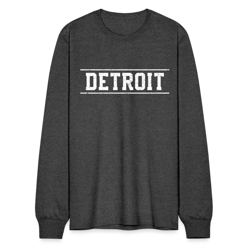 Detroit Men's Long Sleeve T-Shirt - heather black