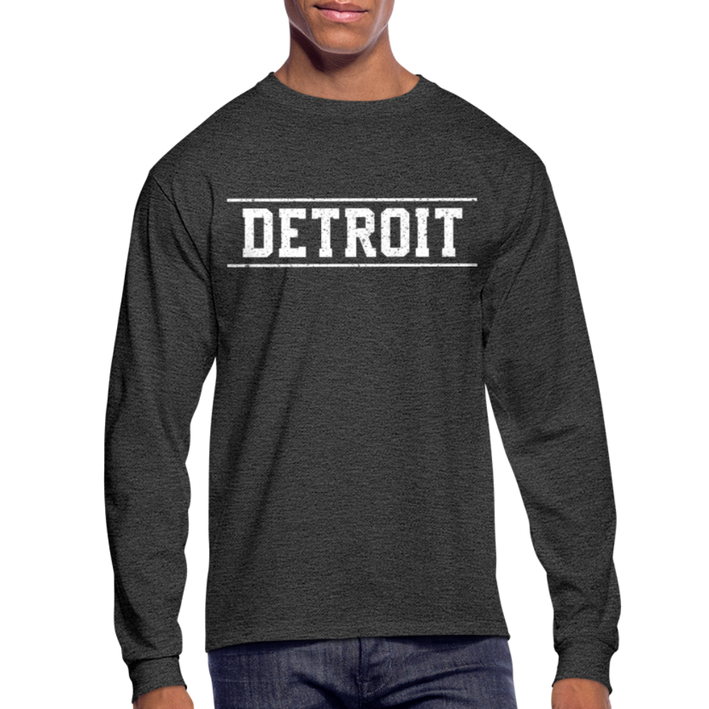Detroit Men's Long Sleeve T-Shirt - heather black