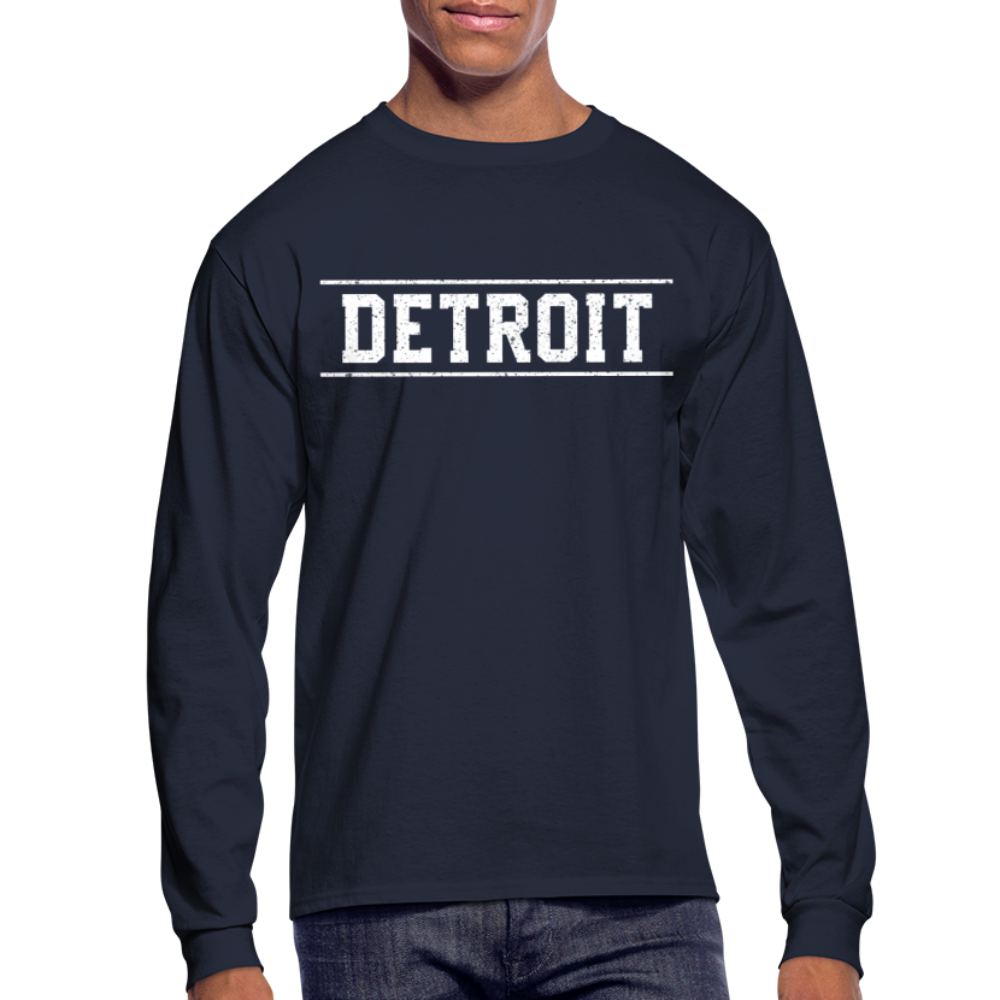 Detroit Men's Long Sleeve T-Shirt - navy