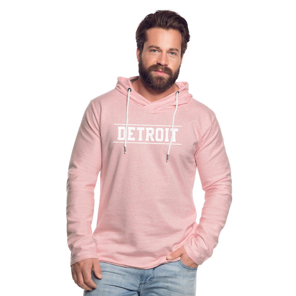 Detroit Unisex Lightweight Terry Hoodie - cream heather pink
