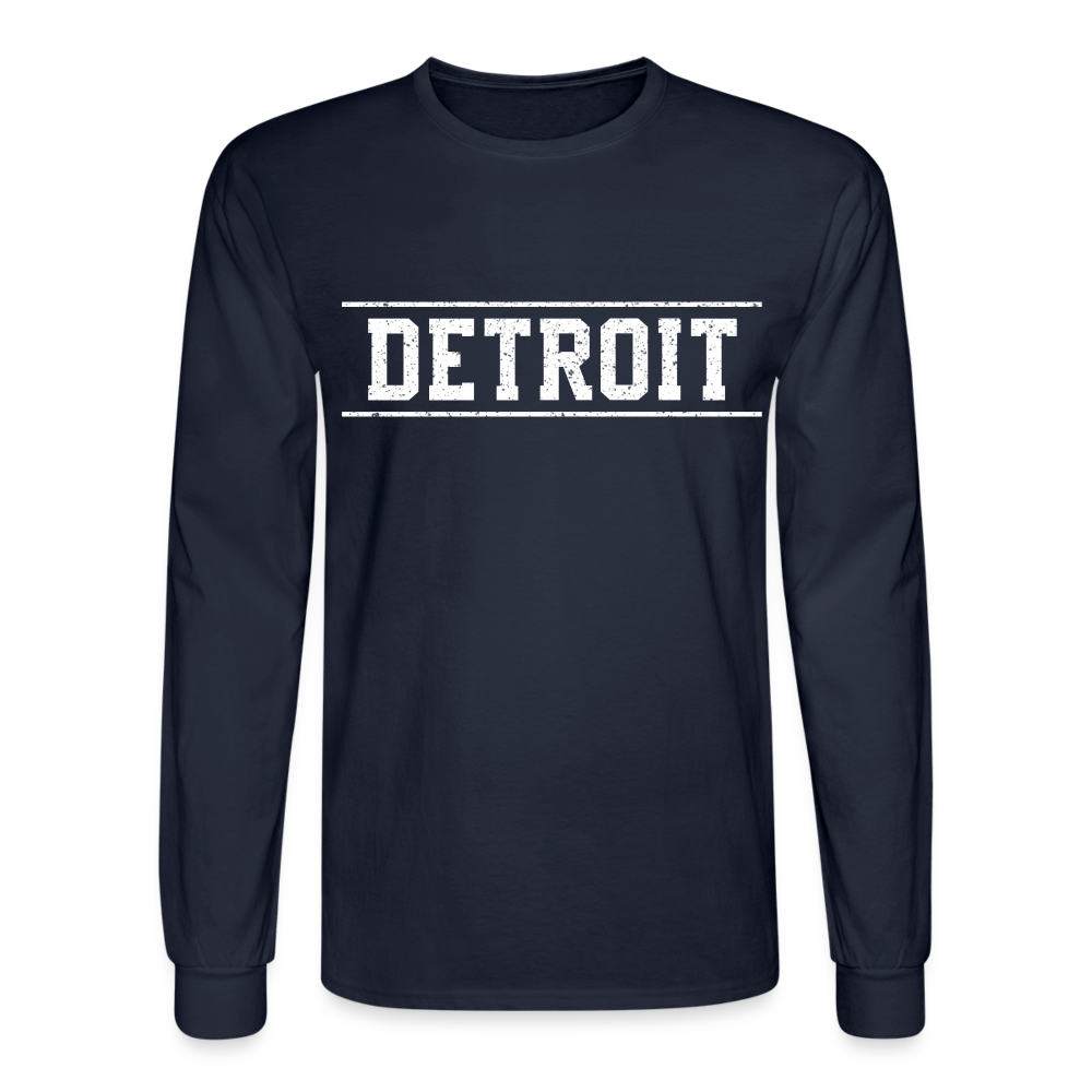 Detroit Men's Long Sleeve T-Shirt - navy