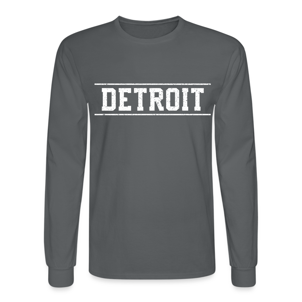 Detroit Men's Long Sleeve T-Shirt - charcoal