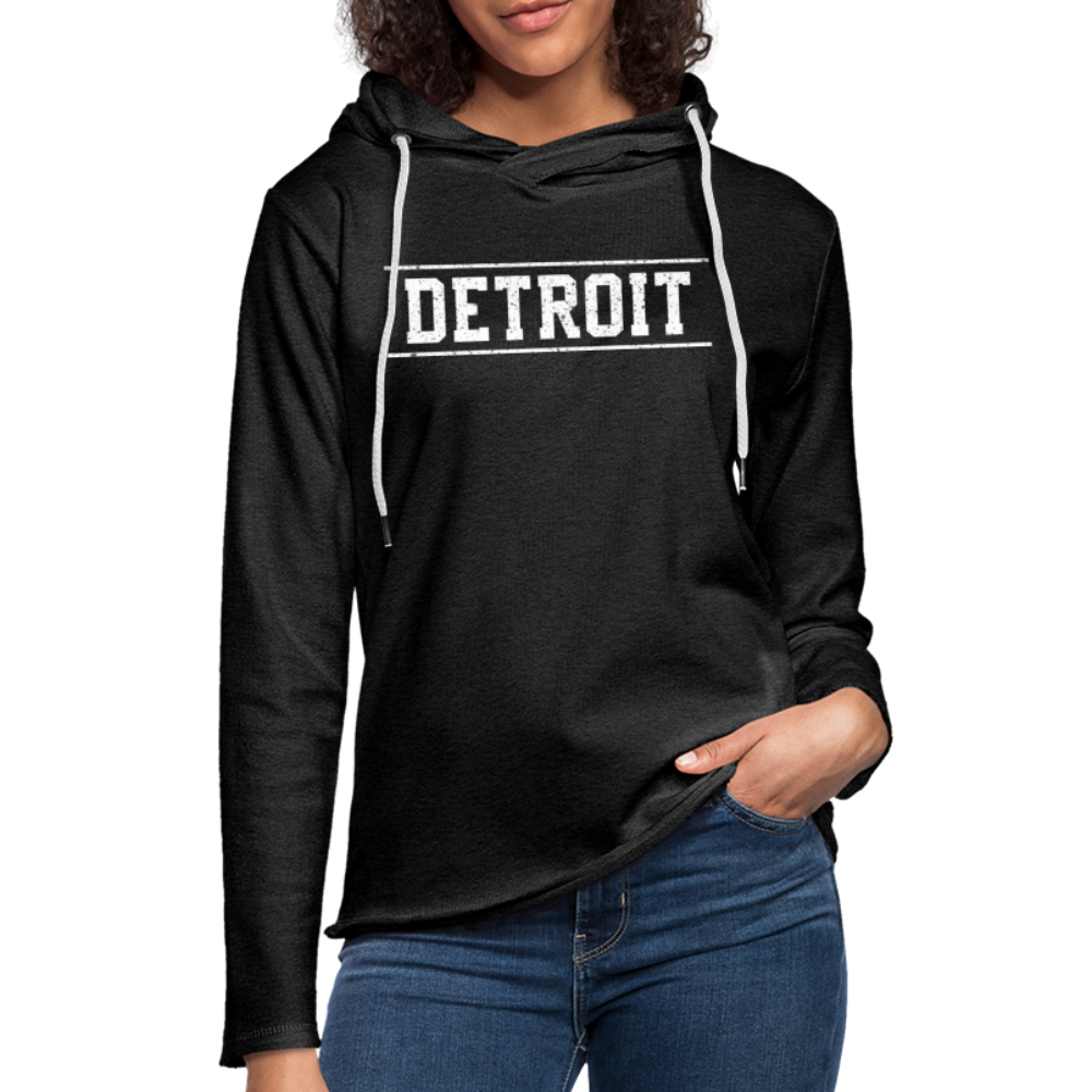 Detroit Unisex Lightweight Terry Hoodie - charcoal grey
