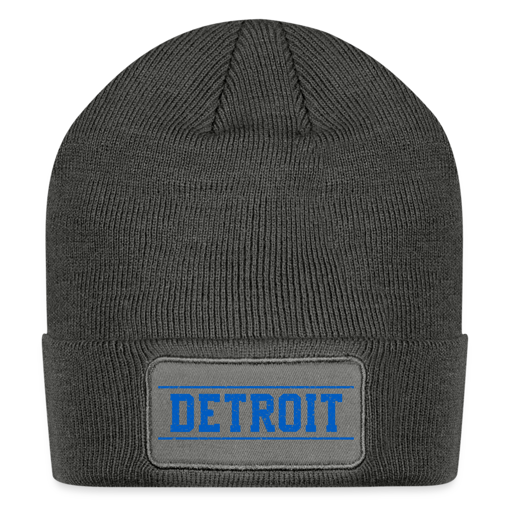 Detroit Patch Beanie - charcoal grey