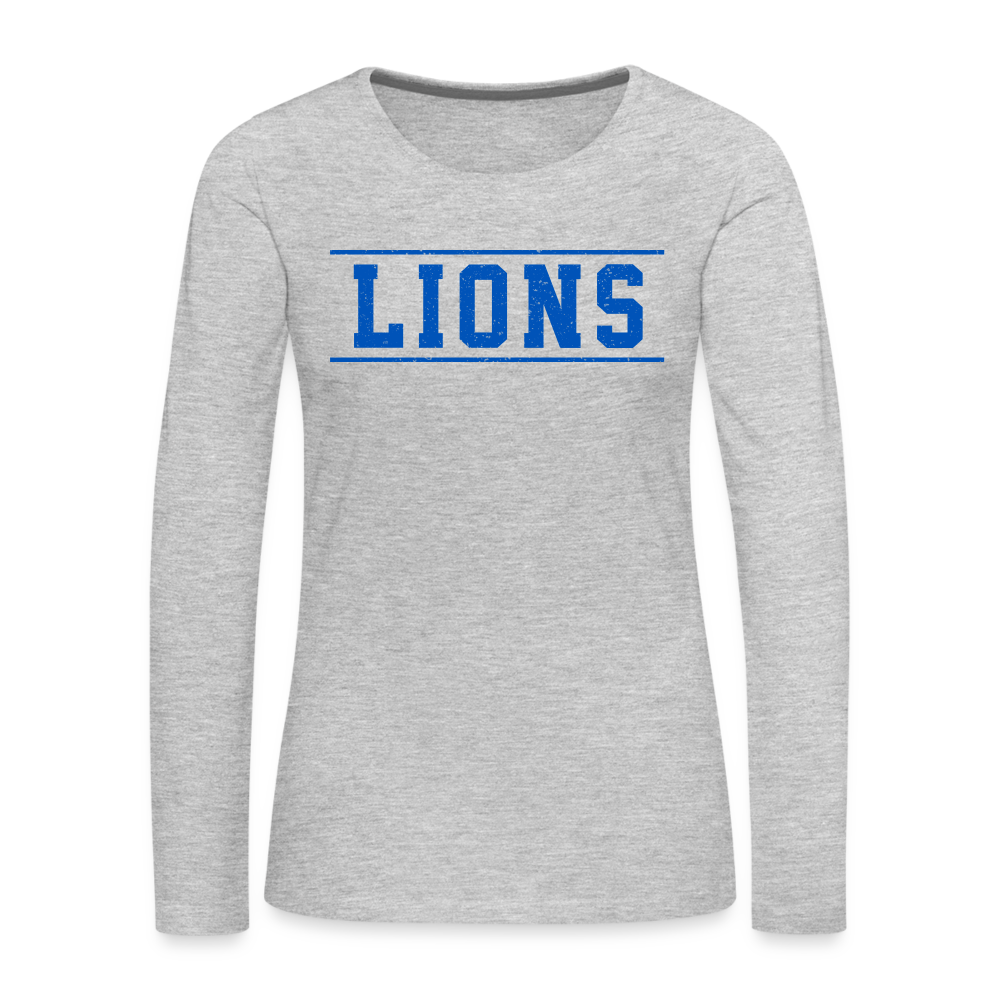 Lions Women's Premium Long Sleeve T-Shirt - heather gray