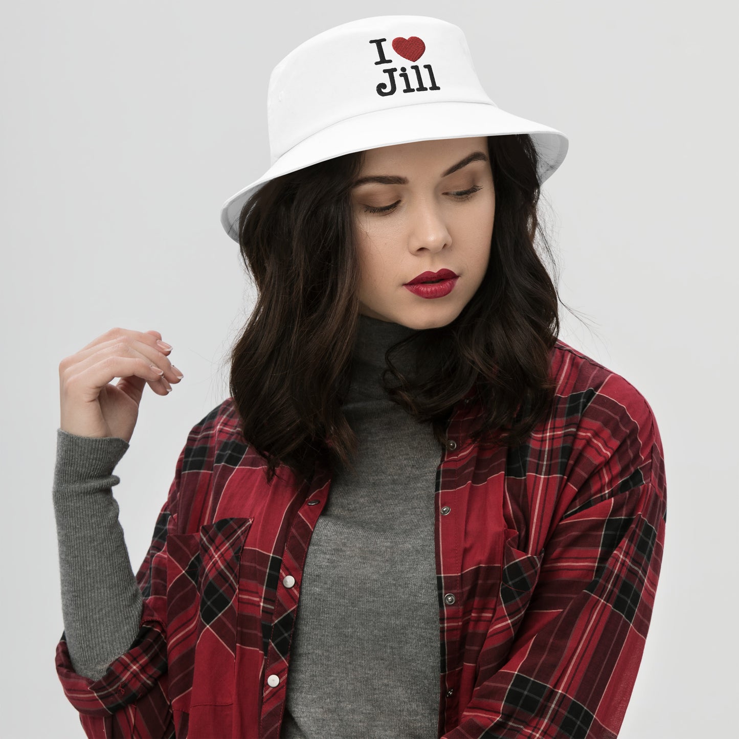 I Love Jill Embroidered Bucket Hat