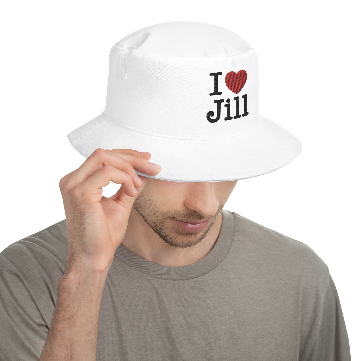I Love Jill Embroidered Bucket Hat