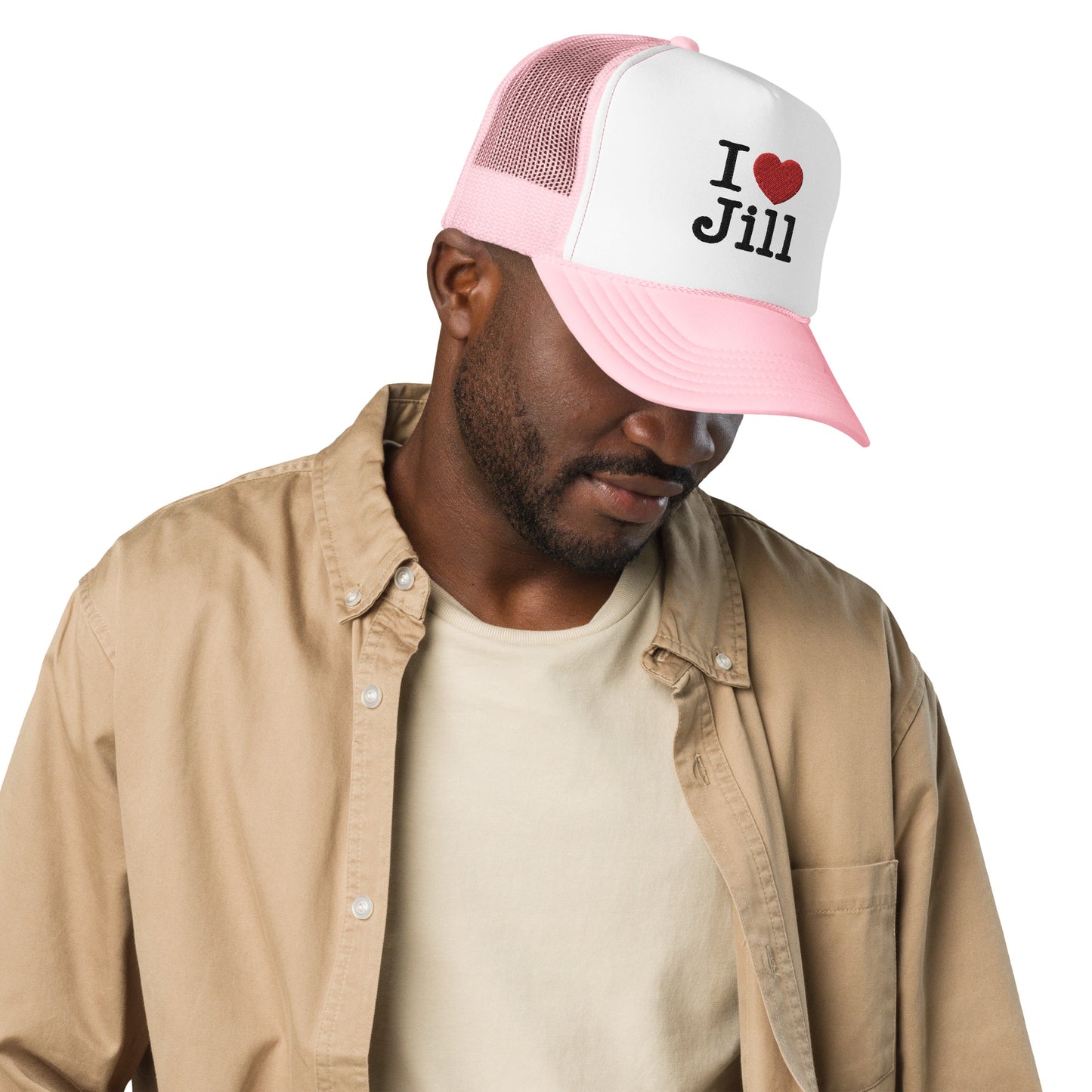 I Love Jill Embroidered Foam Trucker Hat
