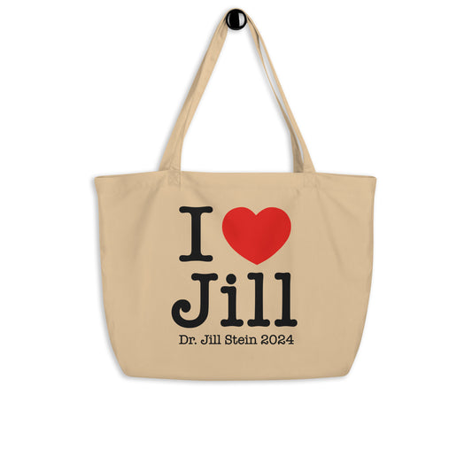 I Love Jill Large Organic Cotton Tote Bag