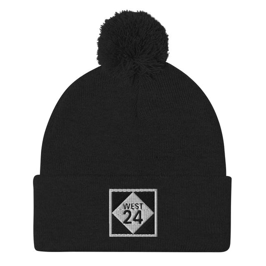 Revolution Highway Embroidered Pom-Pom Beanie