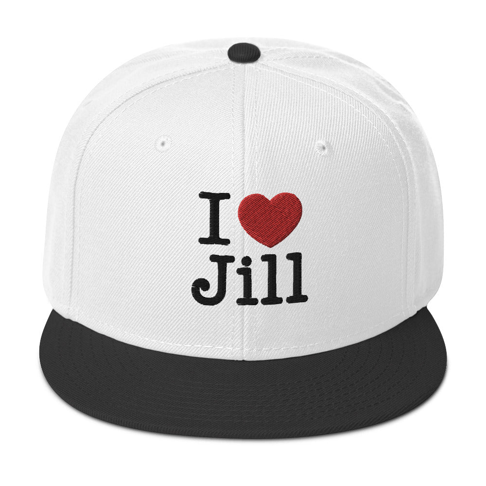 I Love Jill Embroidered Snapback Hat