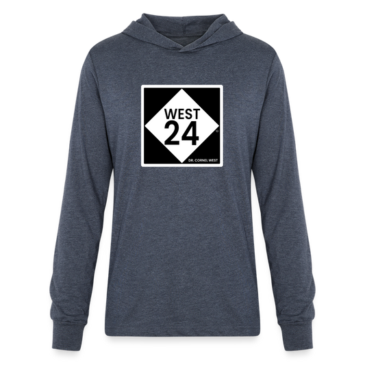 Unisex Long Sleeve Highway Hoodie Shirt - heather navy