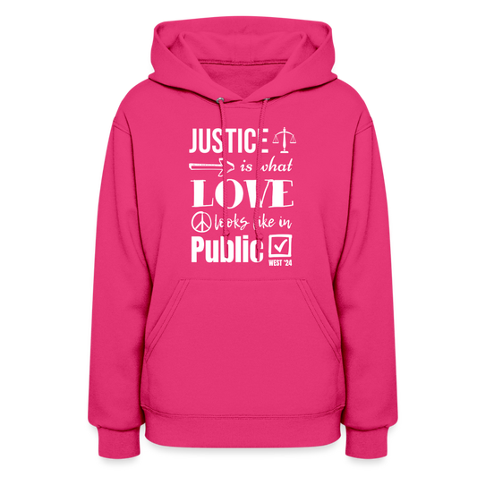 Women's Justice Hoodie - fuchsia