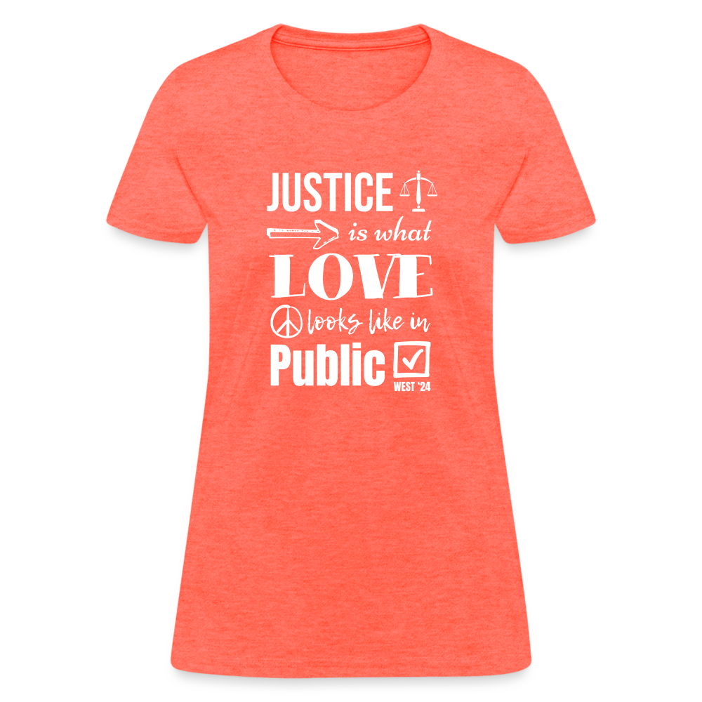 Women's Justice T-Shirt - heather coral
