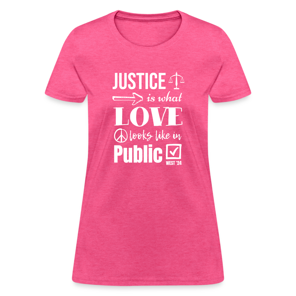 Women's Justice T-Shirt - heather pink