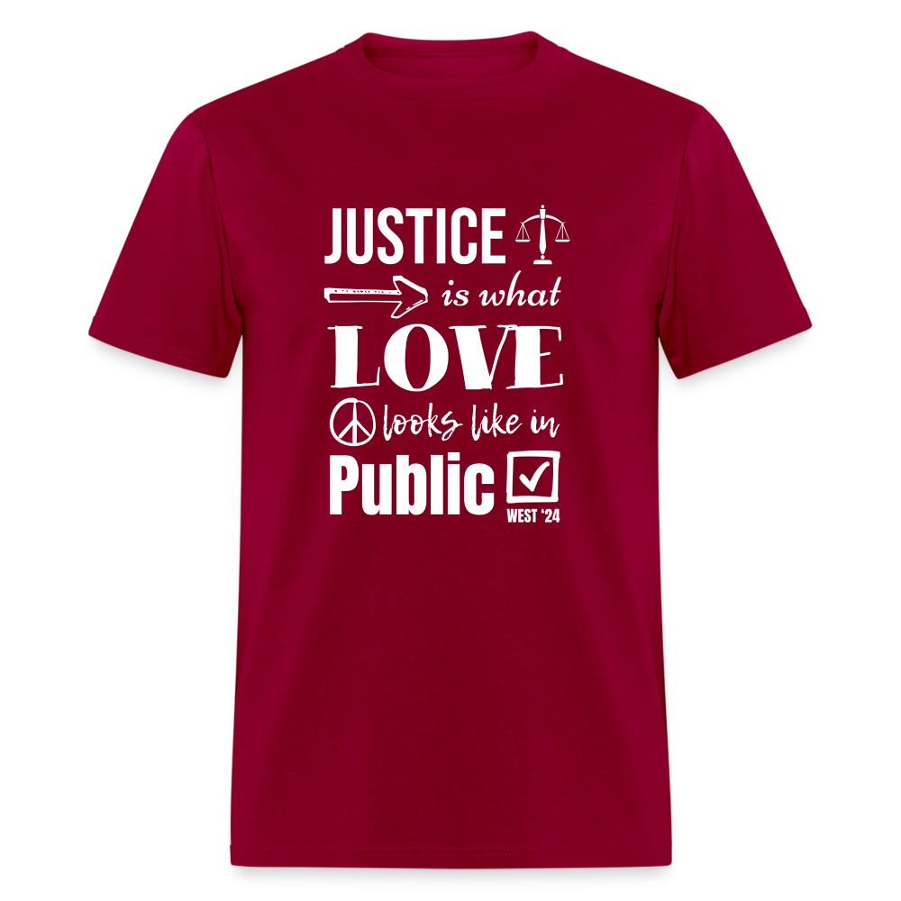 Unisex Classic Justice T-Shirt - dark red