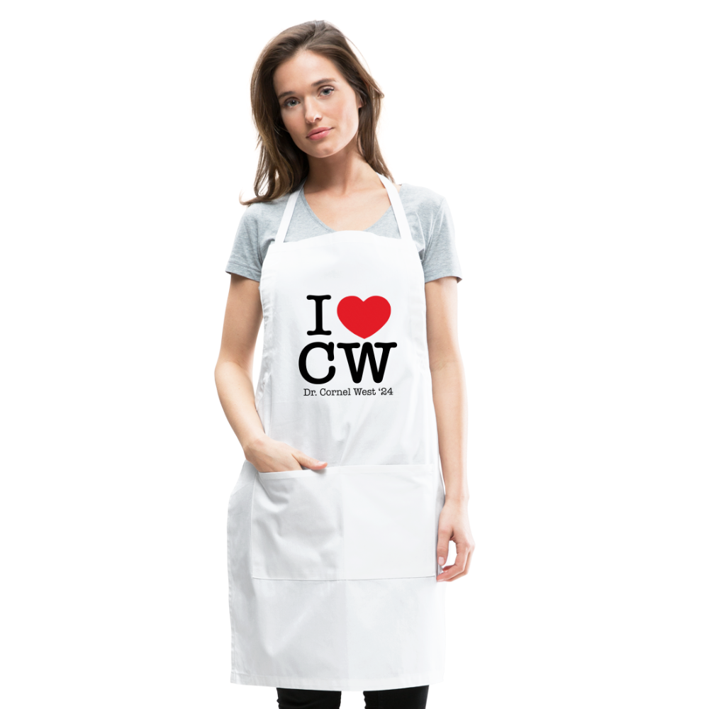 I Love CW Adjustable Apron - white
