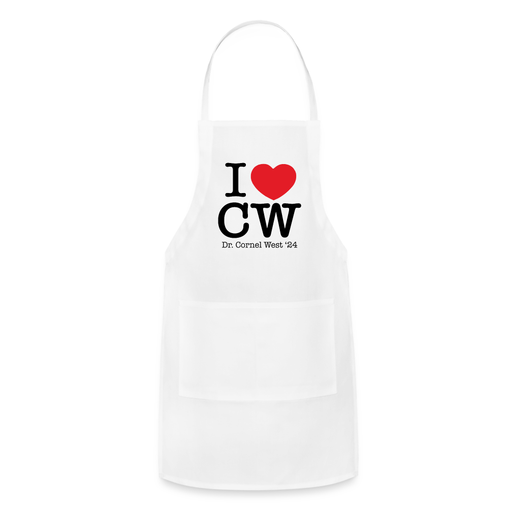 I Love CW Adjustable Apron - white