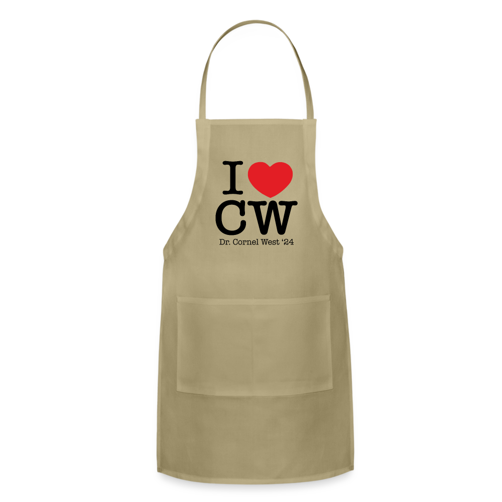 I Love CW Adjustable Apron - khaki
