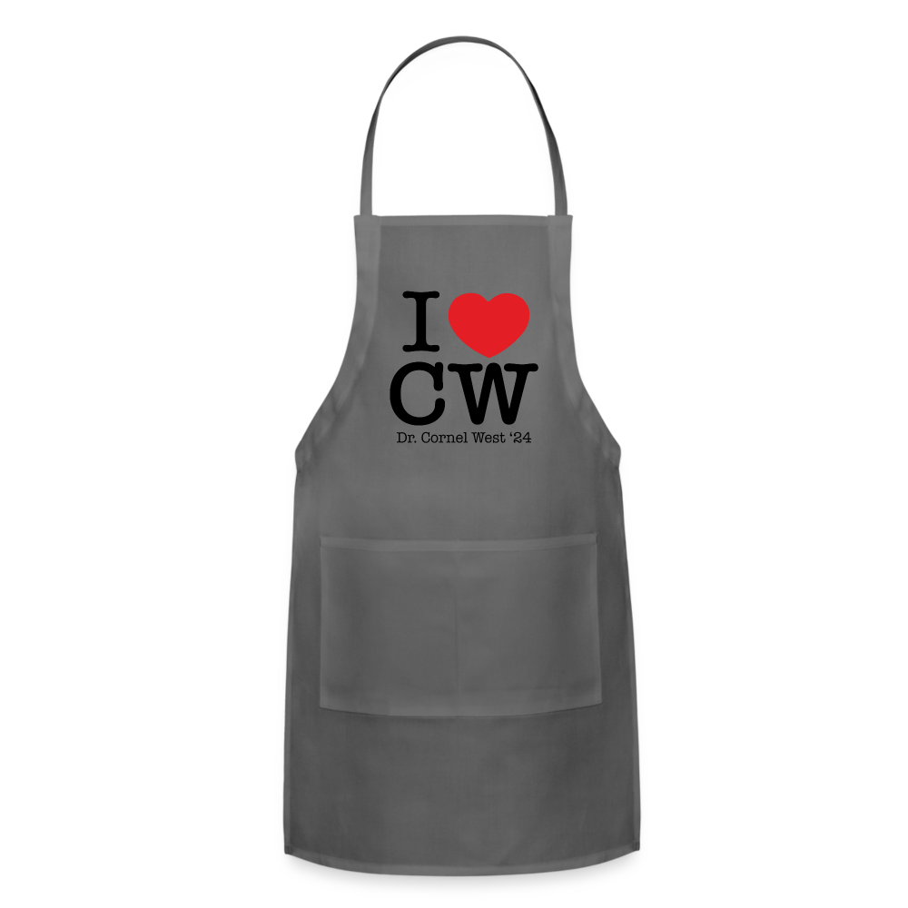 I Love CW Adjustable Apron - charcoal