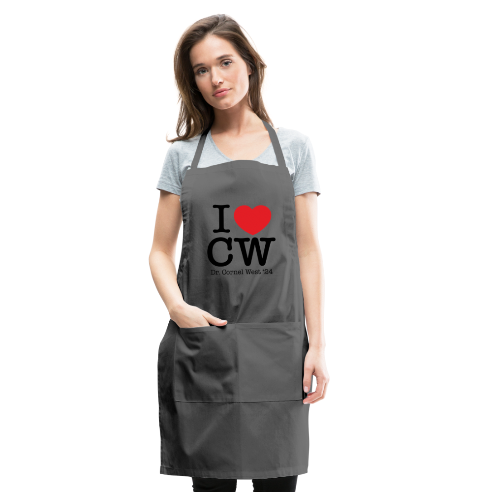 I Love CW Adjustable Apron - charcoal