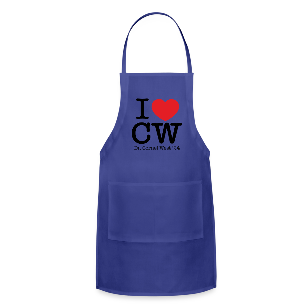 I Love CW Adjustable Apron - royal blue