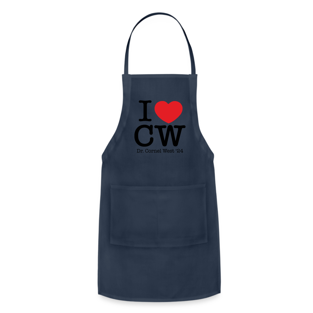 I Love CW Adjustable Apron - navy