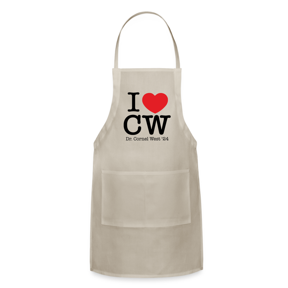 I Love CW Adjustable Apron - natural