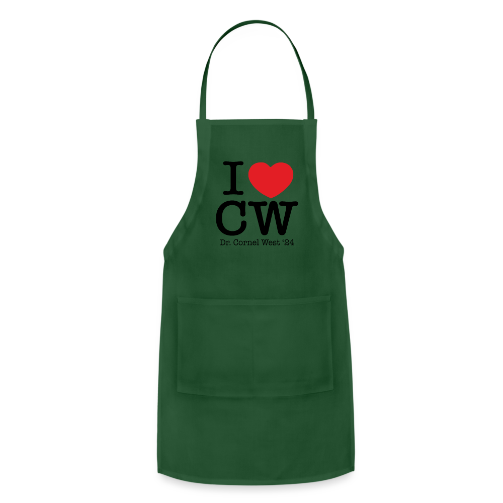 I Love CW Adjustable Apron - forest green