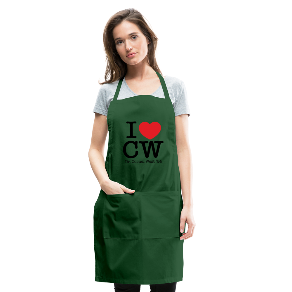 I Love CW Adjustable Apron - forest green