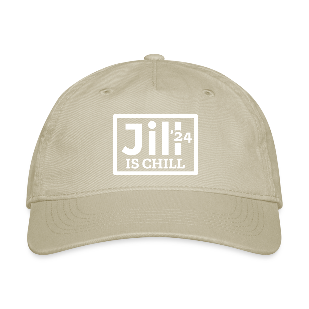Jill is Chill Printed Organic Baseball Cap - khaki