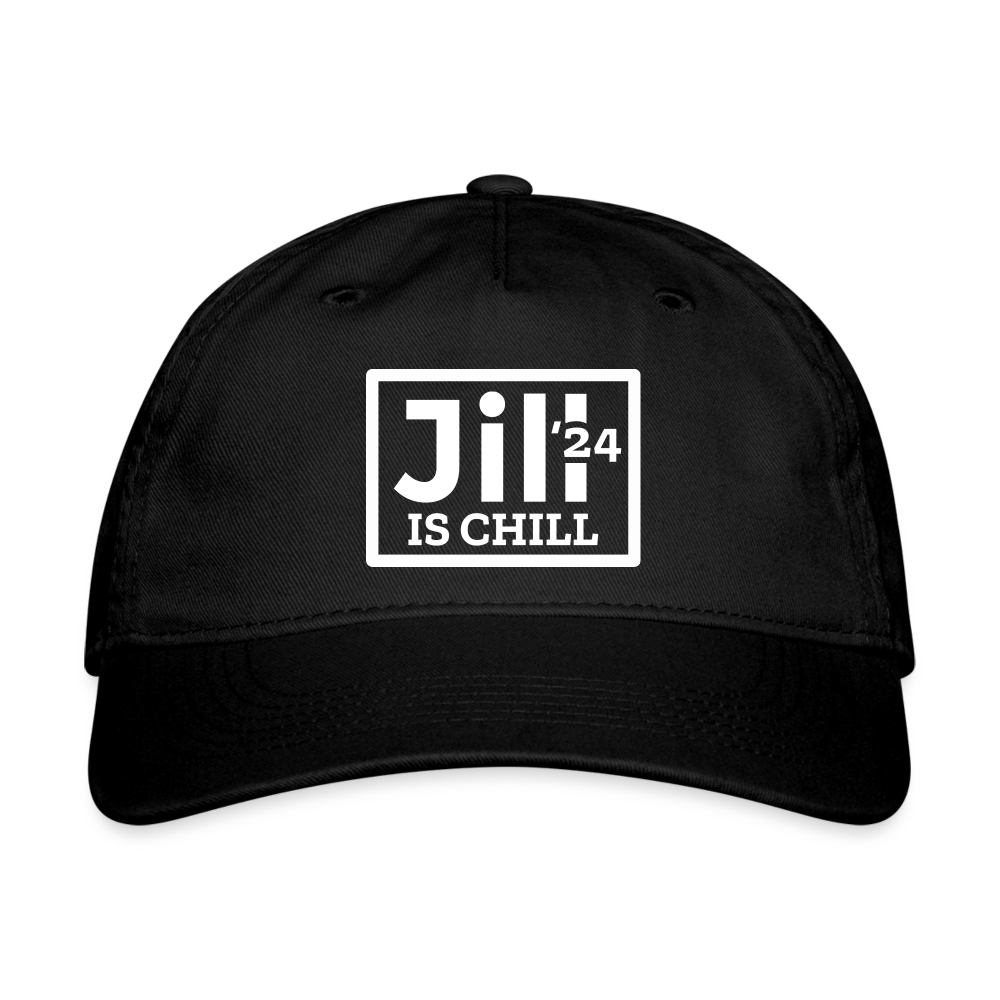 Jill is Chill Printed Organic Baseball Cap - black