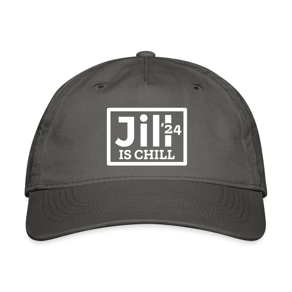 Jill is Chill Printed Organic Baseball Cap - charcoal