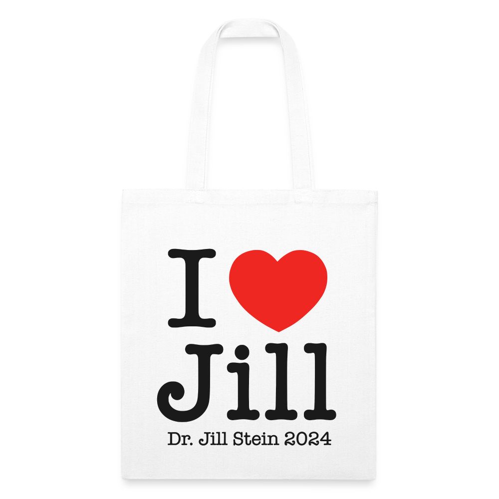 I Love Jill Recycled Tote Bag - white