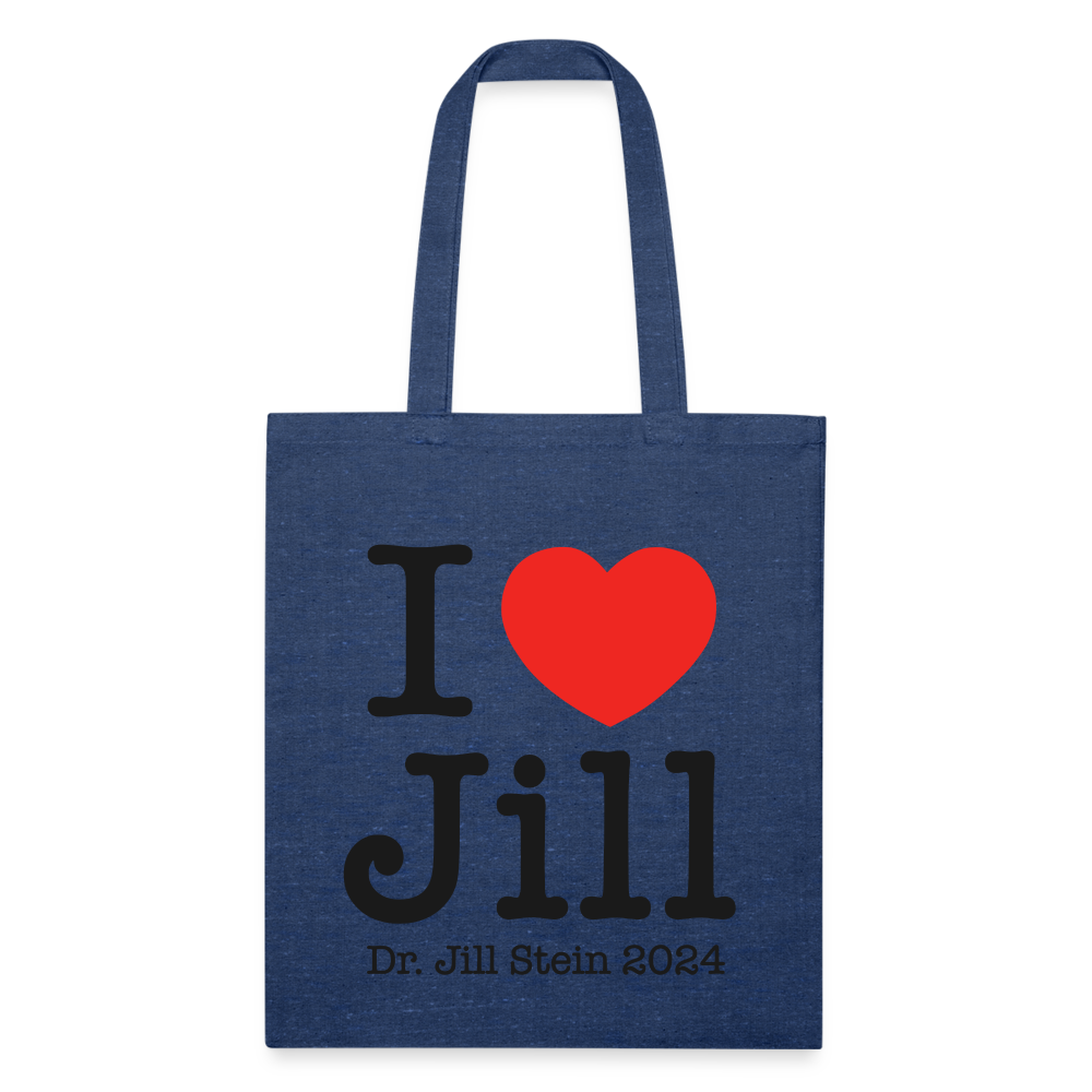 I Love Jill Recycled Tote Bag - heather navy