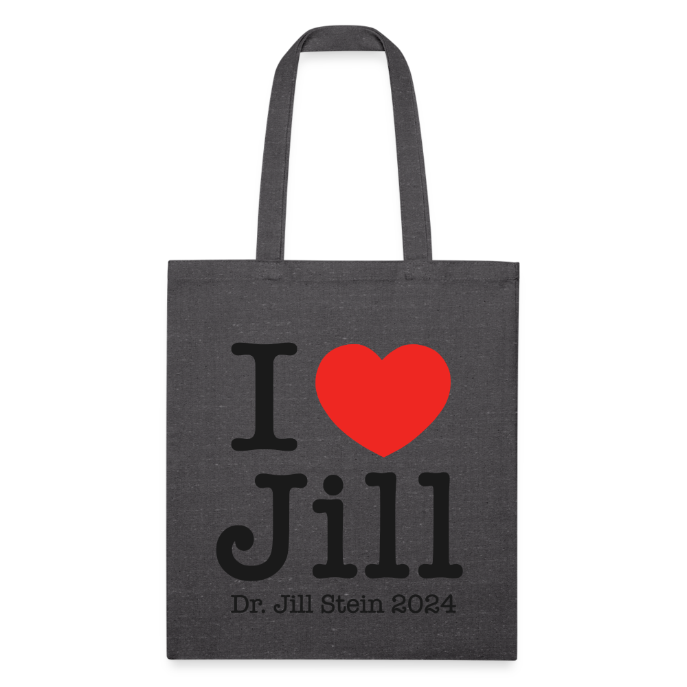 I Love Jill Recycled Tote Bag - charcoal grey