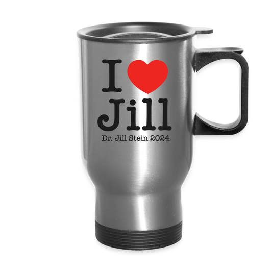 I Love Jill Travel Mug - silver