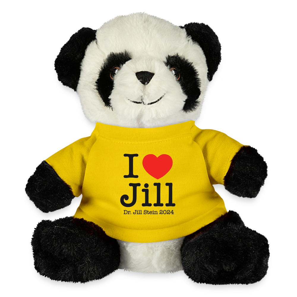 I Love Jill Panda Bear - yellow