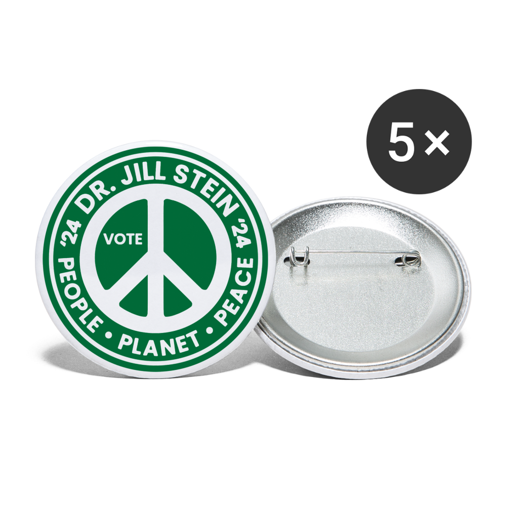 Jill's Peace Sign Buttons Large 2.2'' (5-pack) - white