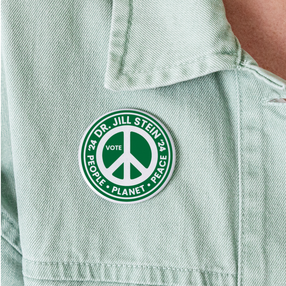 Jill's Peace Sign Buttons Large 2.2'' (5-pack) - white