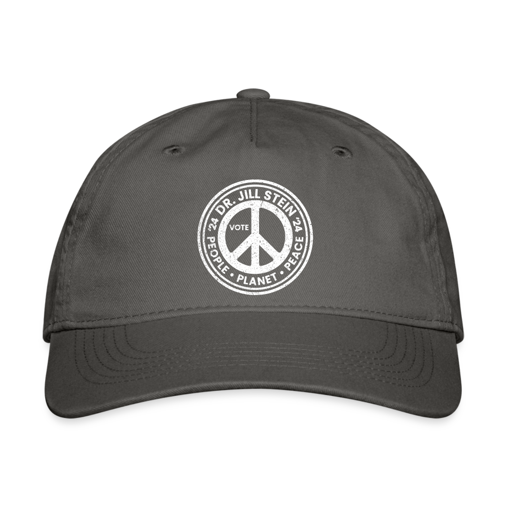 Jill's Peace Sign Printed Organic Baseball Cap - charcoal