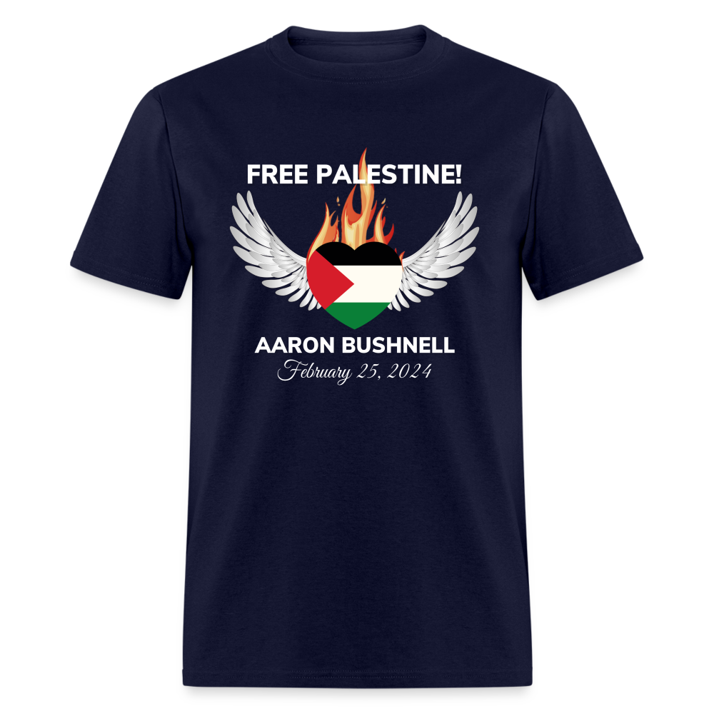 Aaron Bushnell Winged Heart Unisex Classic T-Shirt - navy
