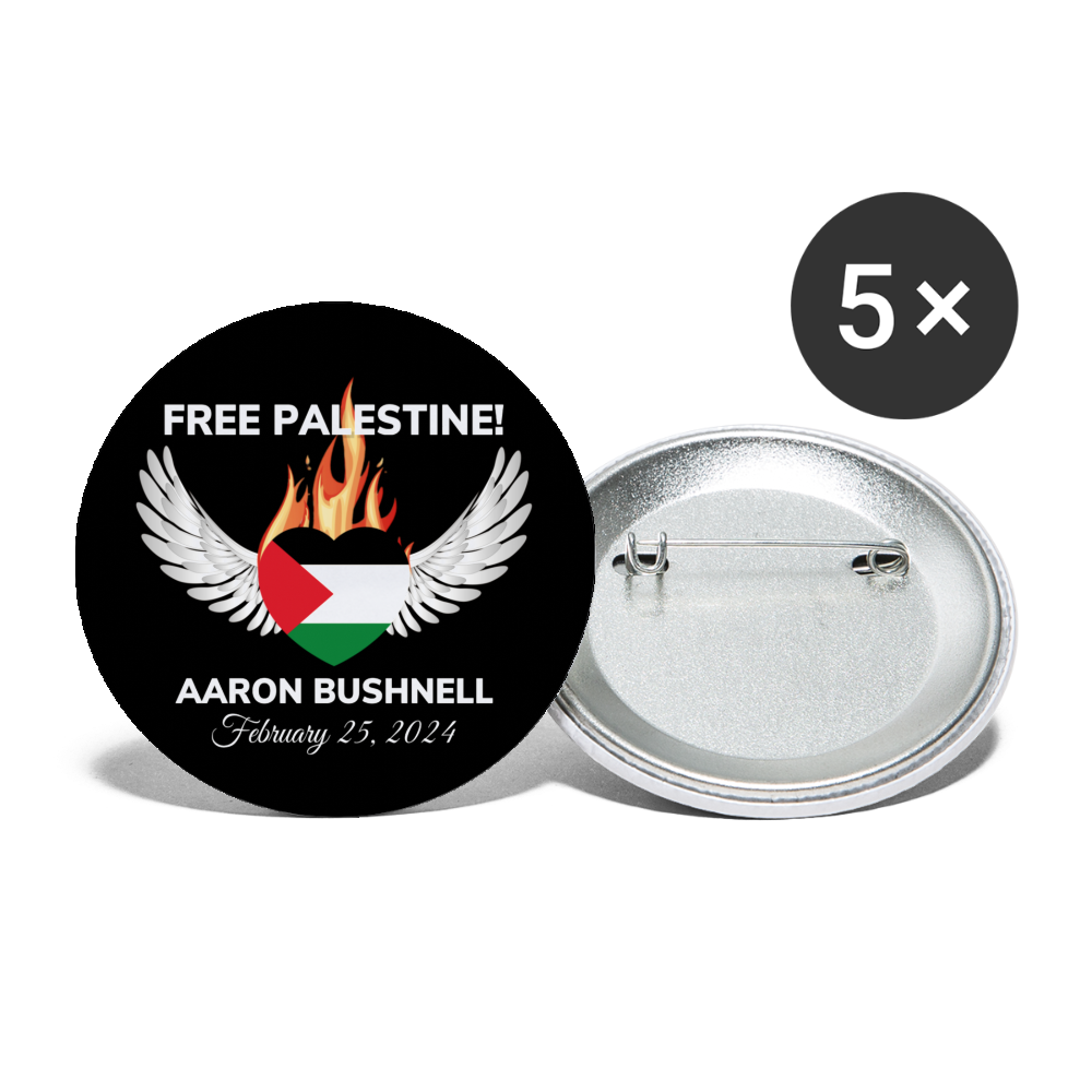 Aaron Bushnell Winged Heart Buttons Large 2.2'' (5-pack) - white