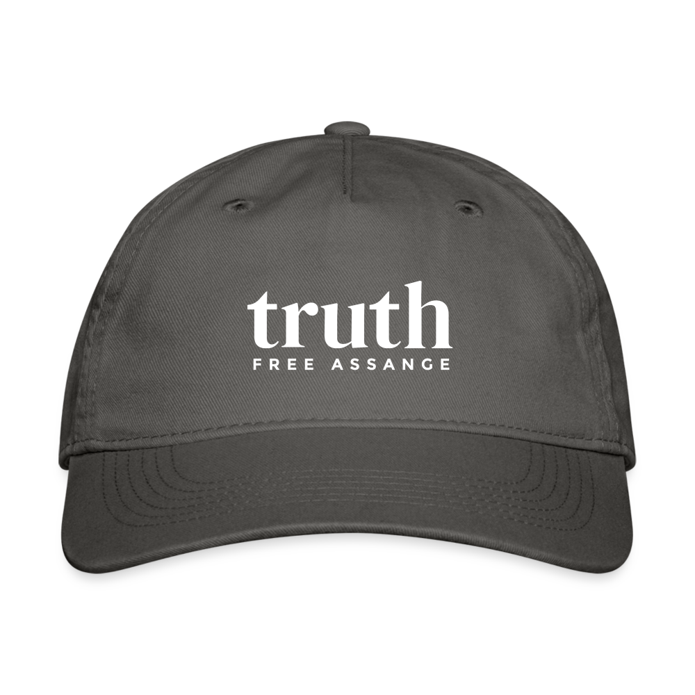 Truth Free Assange Organic Baseball Cap - charcoal